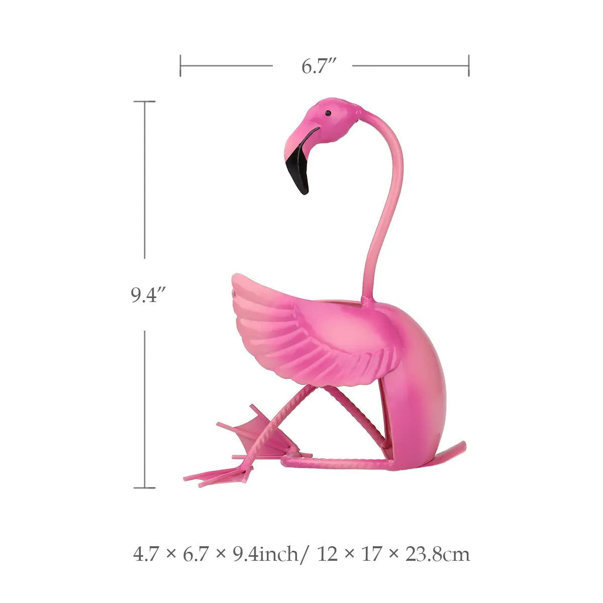 Pink Flamingo Iron Wine Bottle Holder