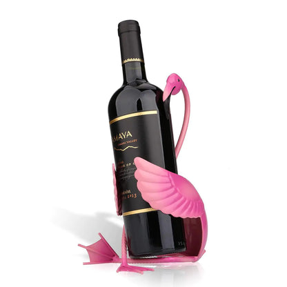Pink Flamingo Iron Wine Bottle Holder