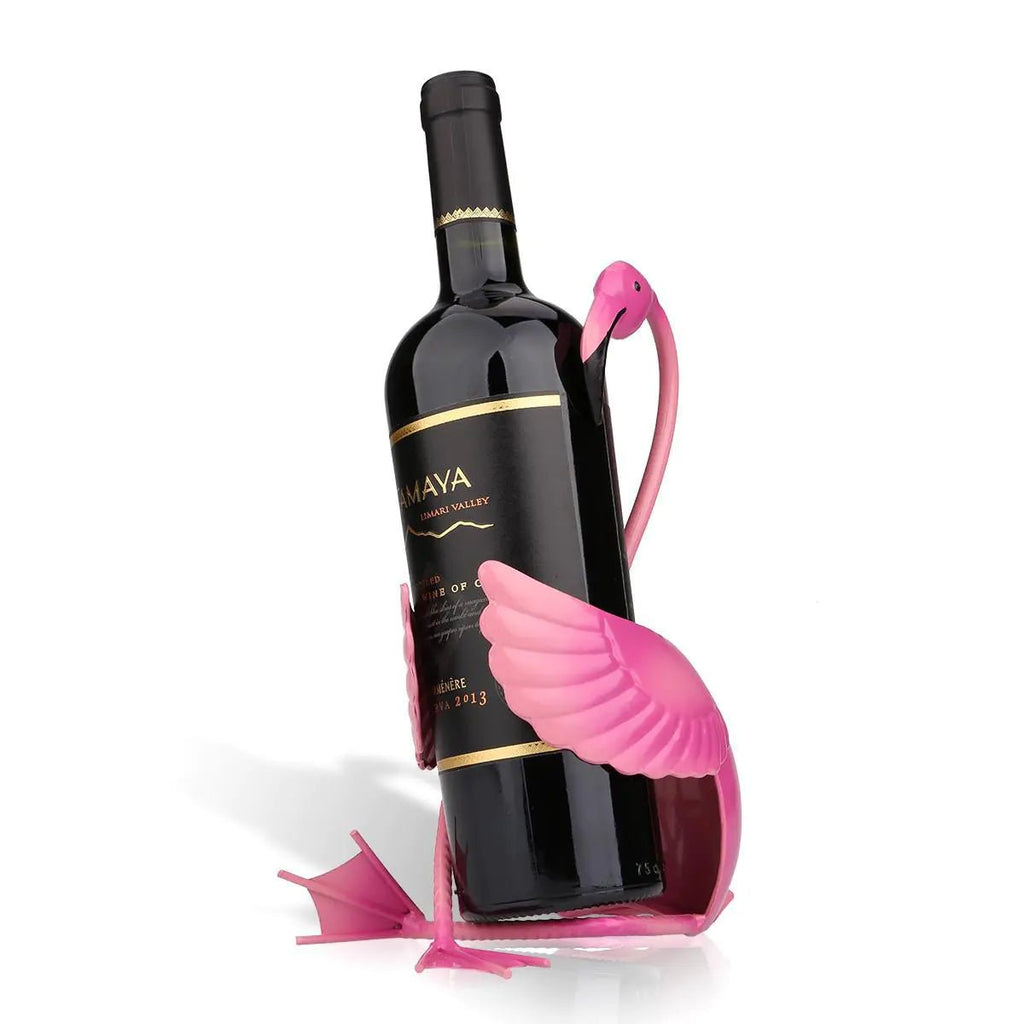 Pink Flamingo Iron Wine Bottle Holder - Austin Eleven